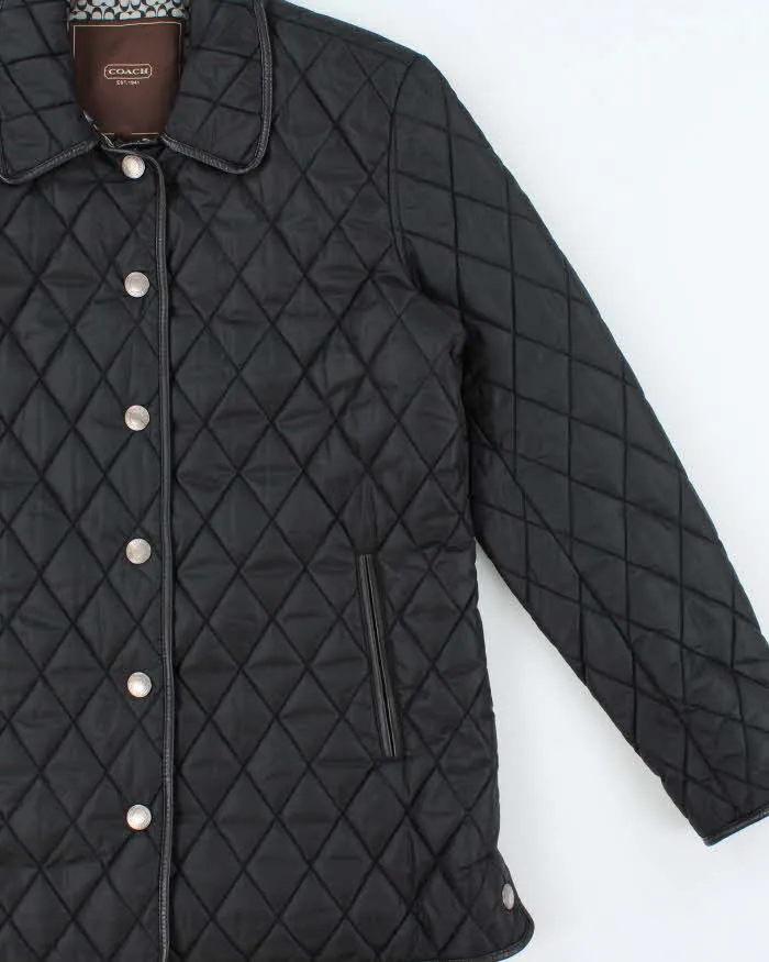 Vintage Y2K 00s Coach Signature C Lined Leather Trim Quilted Women's Riding Jacket - S sold by Rokit product image thumbnail 3