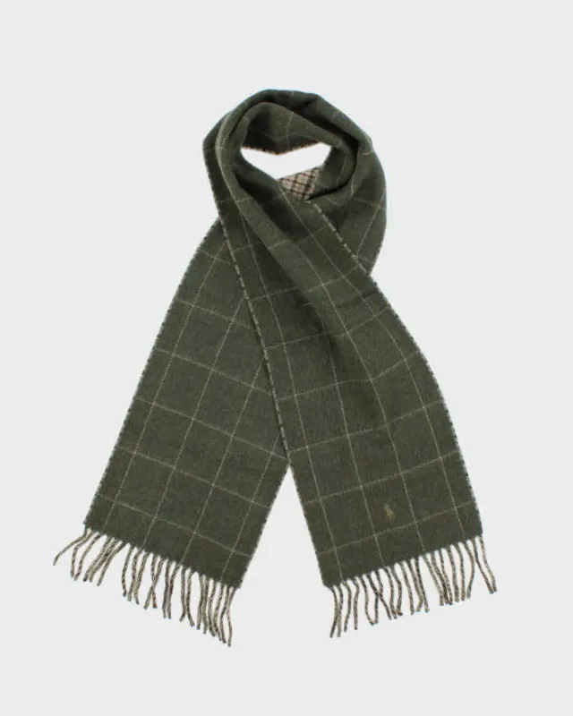 Vintage Polo Ralph Lauren Reversible Soft Virgin Wool Check Unisex Scarf sold by Rokit