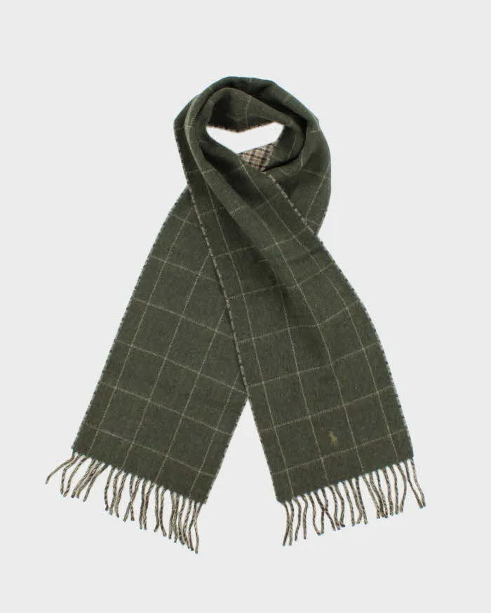 Vintage Polo Ralph Lauren Reversible Soft Virgin Wool Check Unisex Scarf sold by Rokit