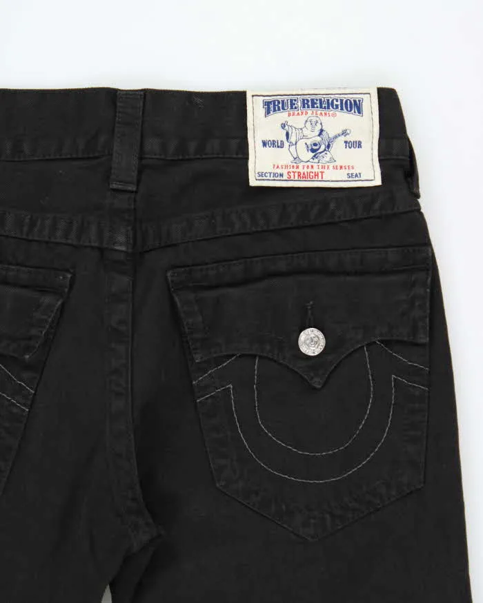 Vintage True Religion Straight Flap Black Denim Jeans - W34 L36 sold by Rokit product image thumbnail 4