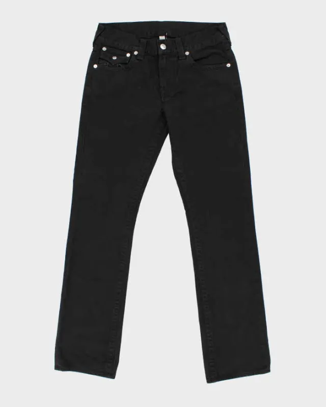 Vintage True Religion Straight Flap Black Denim Jeans - W34 L36 sold by Rokit