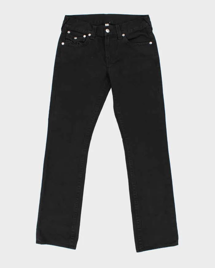 Vintage True Religion Straight Flap Black Denim Jeans - W34 L36 sold by Rokit