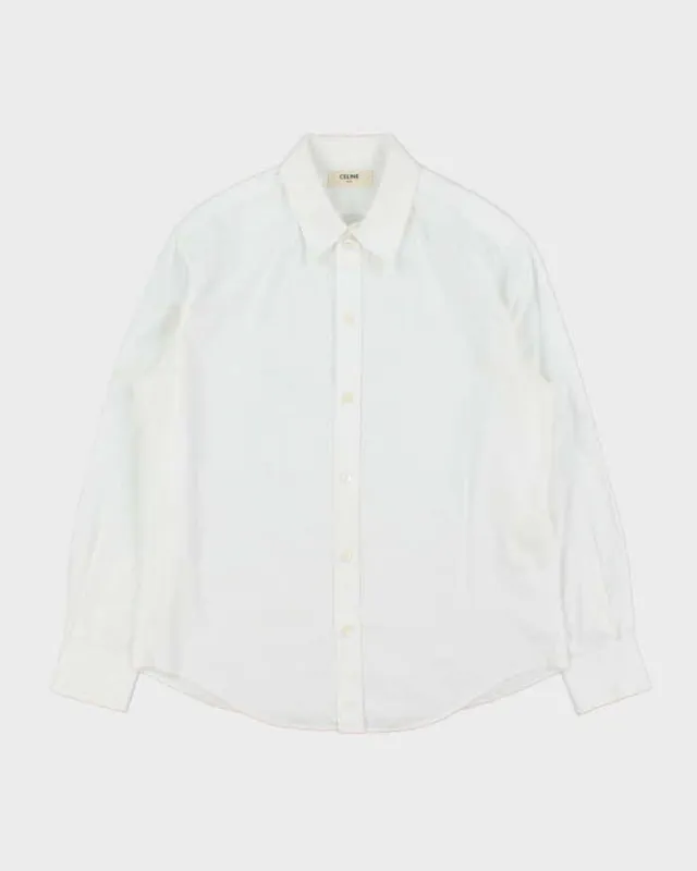 Vintage Celine Cotton Long Sleeve Women's Button Down Blouse - M sold by Rokit