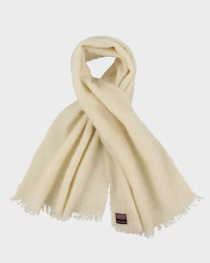 Vintage 1970s Donegal Design Mohair Wool Blend Oversized Fringed Scarf sold by Rokit