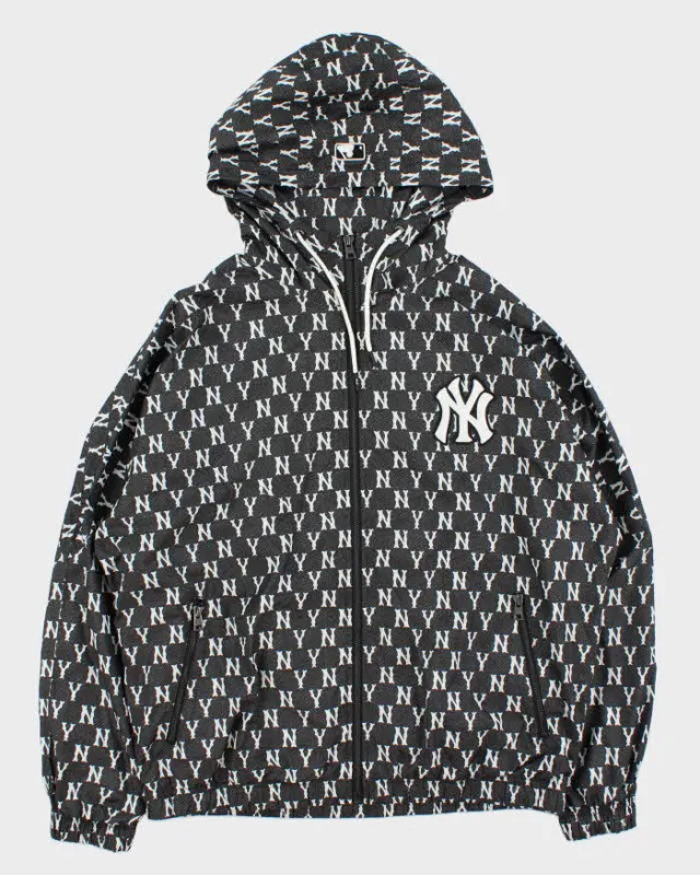 Vintage MLB New York Yankees Patch Monogram Soft Shell Hooded Windbreaker Jacket - M sold by Rokit