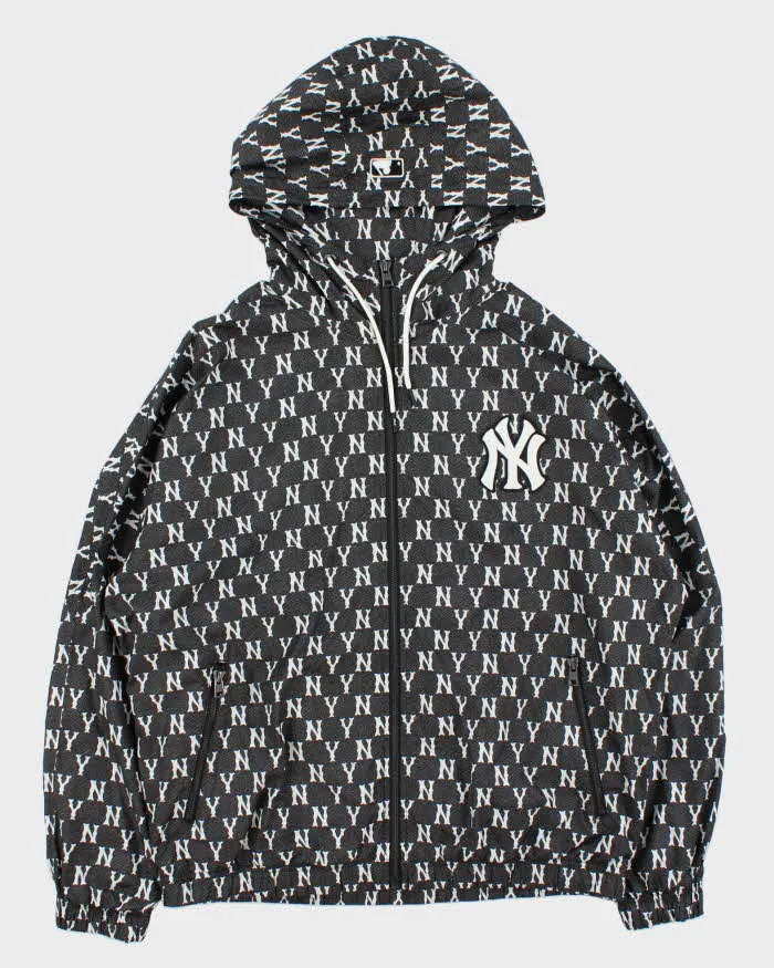Vintage MLB New York Yankees Patch Monogram Soft Shell Hooded Windbreaker Jacket - M sold by Rokit
