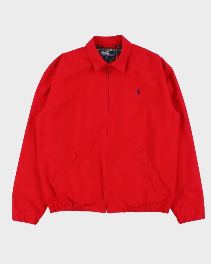 Vintage Early 1990s Polo Ralph Lauren Tartan Lined Cotton Canvas Harrington Jacket - S sold by Rokit