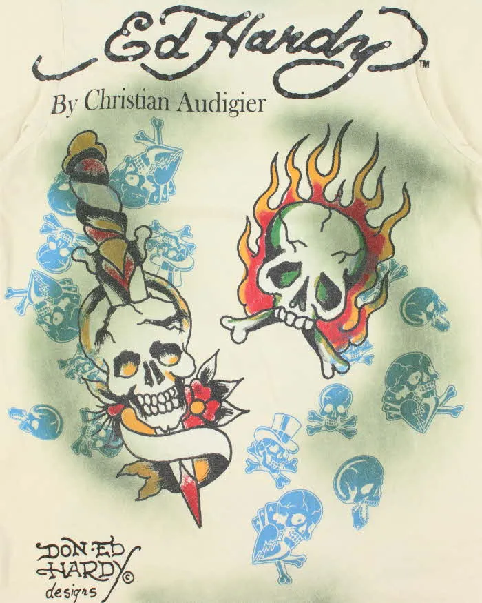 Vintage Y2K 00s Ed Hardy Rhinestone Dyed Graphic Made In USA Crewneck T-Shirt - M sold by Rokit product image thumbnail 5