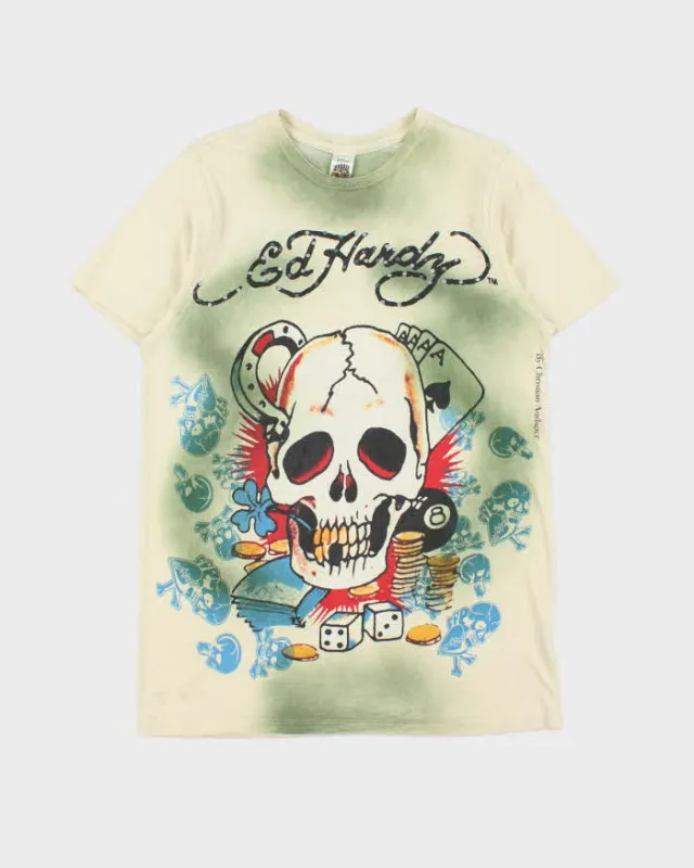 Vintage Y2K 00s Ed Hardy Rhinestone Dyed Graphic Made In USA Crewneck T-Shirt - M sold by Rokit