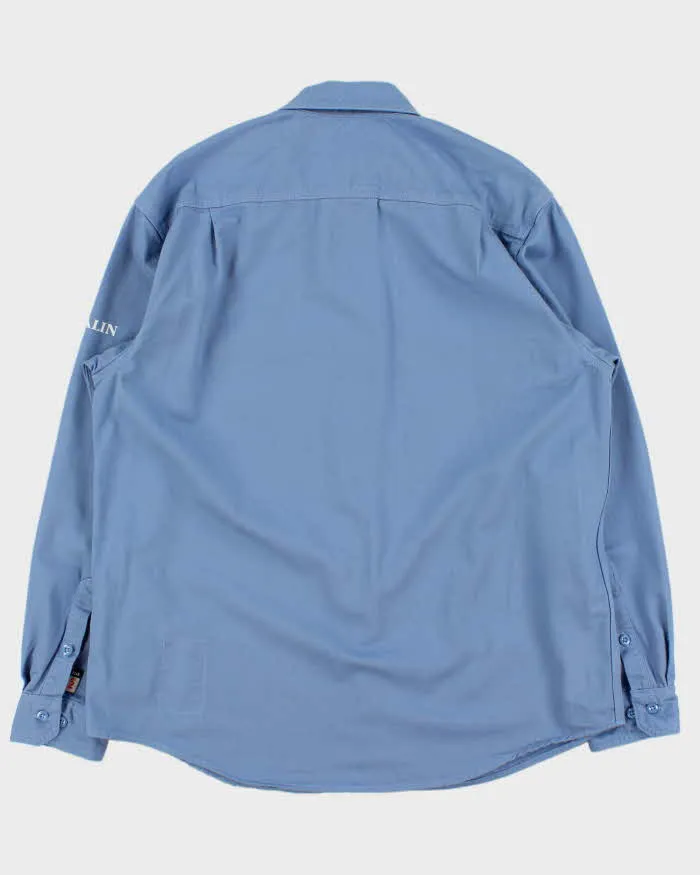 Vintage Carhartt FR Eggshell Blue Long Sleeve Workwear Shirt - L sold by Rokit product image thumbnail 2