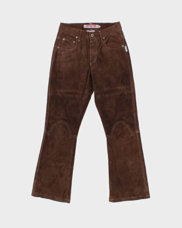 Vintage 1990s Silver Jeans Women's Western Suede Bootcut Trousers - W27 L30 made by Rokit