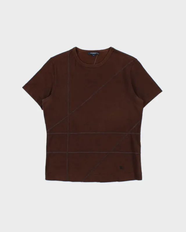 Vintage Y2K 00s Burberry Embroidered Stretch Cotton Crewneck T-Shirt - XS made by Burberry