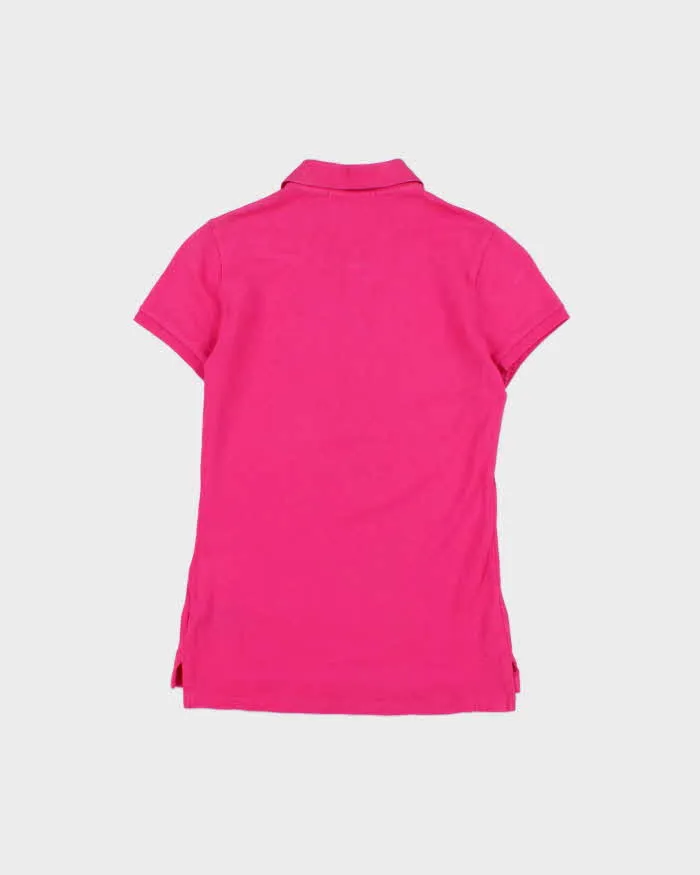 Vintage Y2K 00s Ralph Lauren Sport Hot Pink Large Pony Women's Short Sleeve Polo Shirt - S sold by Rokit product image thumbnail 2