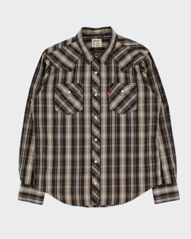 Vintage Y2K 00s Levi's Plaid Snap Button Long Sleeve Western Shirt - L made by Levi's