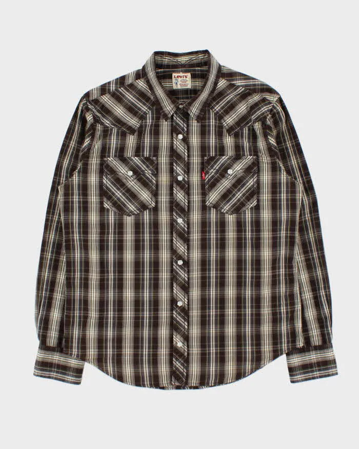 Vintage Y2K 00s Levi's Plaid Snap Button Long Sleeve Western Shirt - L sold by Rokit