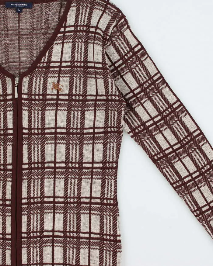 Vintage Y2K 00s Burberry Nova Glen Check Wool Blend Women's Cardigan - L sold by Rokit product image thumbnail 3