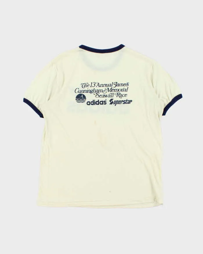 Vintage 1970s Adidas Originals Trefoil 'Cunningham Memorial Race' Single Stitch Crewneck Ringer T-Shirt - L sold by Rokit product image thumbnail 2