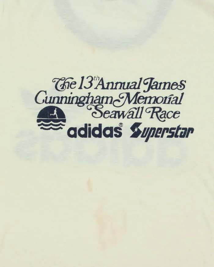 Vintage 1970s Adidas Originals Trefoil 'Cunningham Memorial Race' Single Stitch Crewneck Ringer T-Shirt - L sold by Rokit product image thumbnail 5