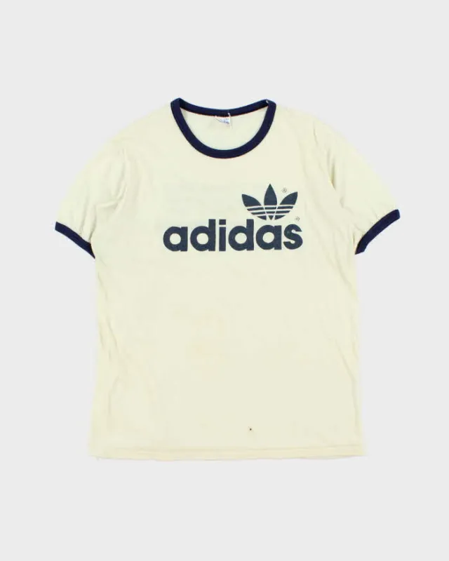 Vintage 1970s Adidas Originals Trefoil 'Cunningham Memorial Race' Single Stitch Crewneck Ringer T-Shirt - L made by Adidas