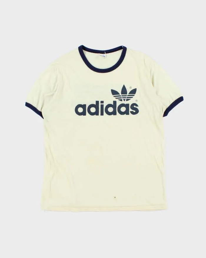 Vintage 1970s Adidas Originals Trefoil 'Cunningham Memorial Race' Single Stitch Crewneck Ringer T-Shirt - L sold by Rokit