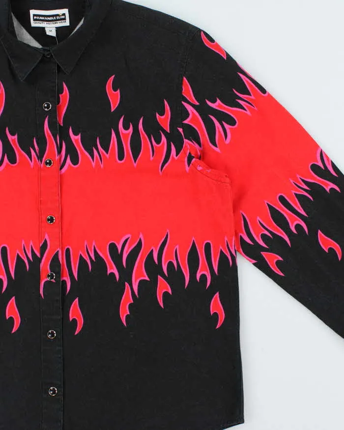 Vintage 1990s Panhandle Slim Western Snap Button Flames Long Sleeve Shirt - M sold by Rokit product image thumbnail 3