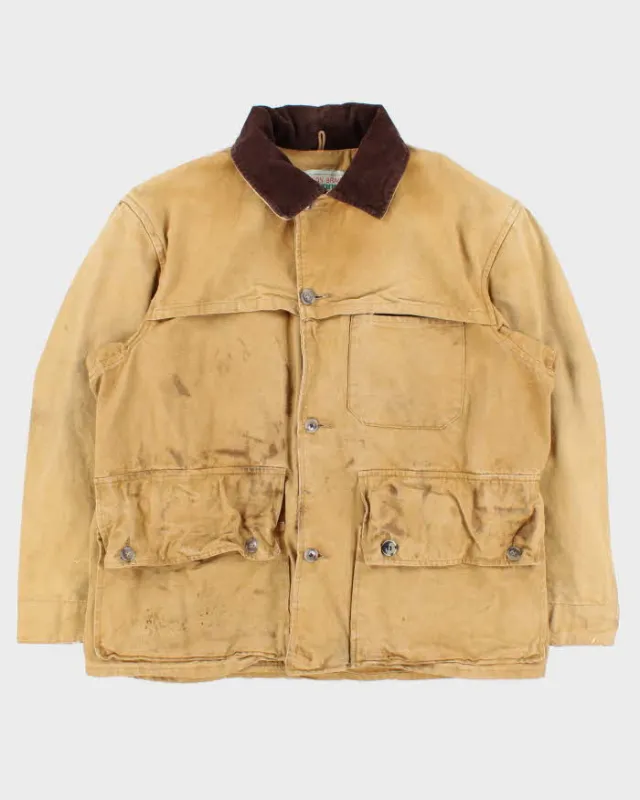 Vintage 1970s Falcon Woods Distressed Tan Hunting Field Jacket - M sold by Rokit
