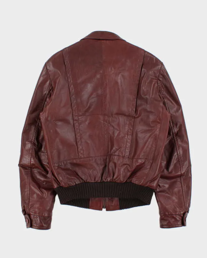 Vintage 1970s Elite Sportswear Quilt Lined Leather Dagger Collared Bomber Jacket - M sold by Rokit product image thumbnail 2