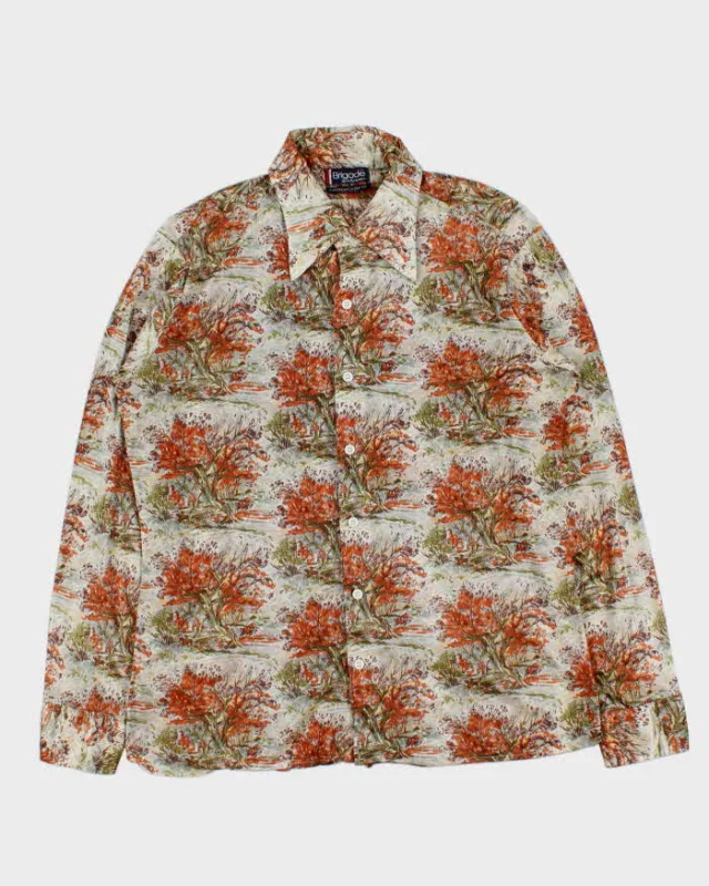 Vintage 1970s Brigade By Arrow Patterned Long Sleeve Shirt - L made by Arrow