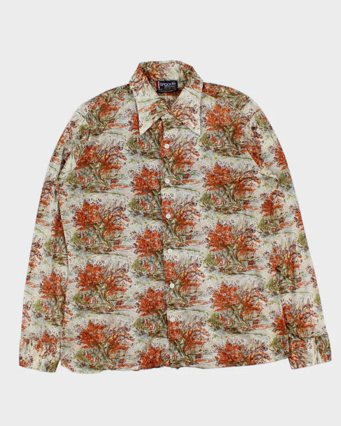 Vintage 1970s Brigade By Arrow Patterned Long Sleeve Shirt - L sold by Rokit