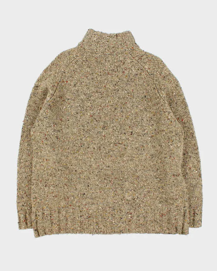 Vintage Y2K 00s Lauren Ralph Lauren Speckled Lambswool Chunky Knit Quarter-Zip Jumper - L sold by Rokit product image thumbnail 2