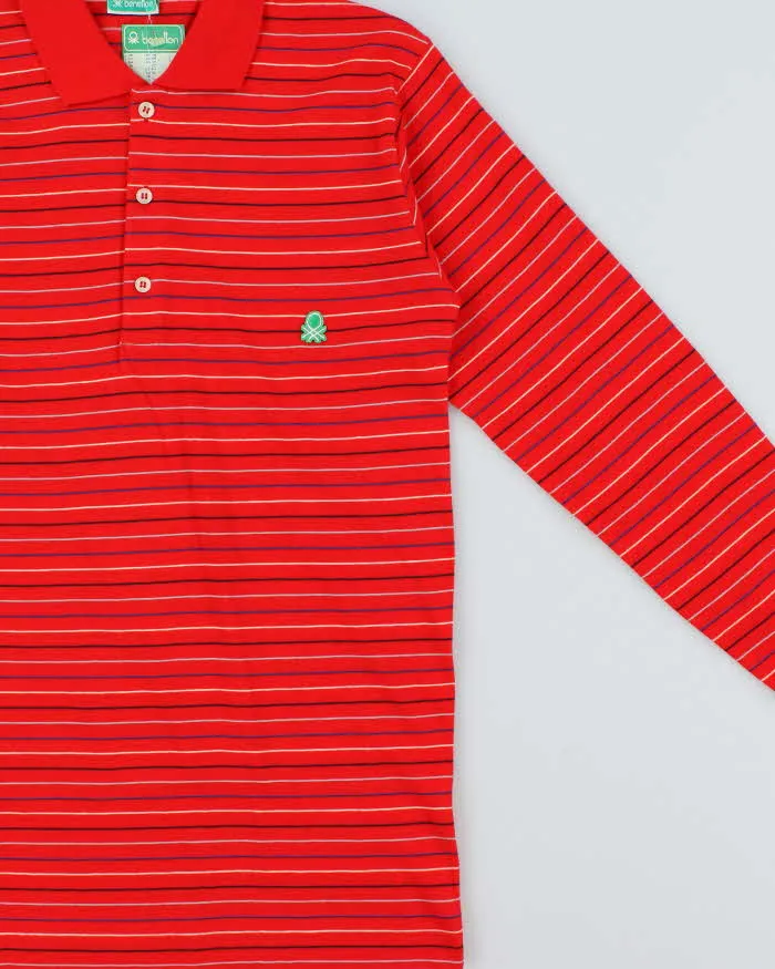 DSWT Vintage 1980s Benetton Striped Tennis Long Sleeve Polo Shirt - M sold by Rokit product image thumbnail 3