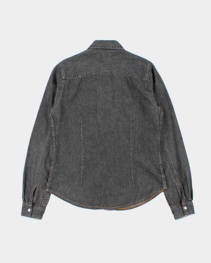 Vintage Y2K 00s Burberry Women's Snap Button Denim Long Sleeve Shirt - M sold by Rokit product image thumbnail 2