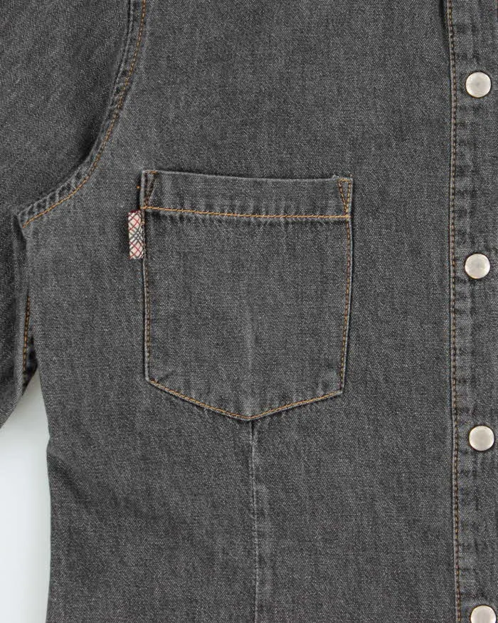 Vintage Y2K 00s Burberry Women's Snap Button Denim Long Sleeve Shirt - M sold by Rokit product image thumbnail 5
