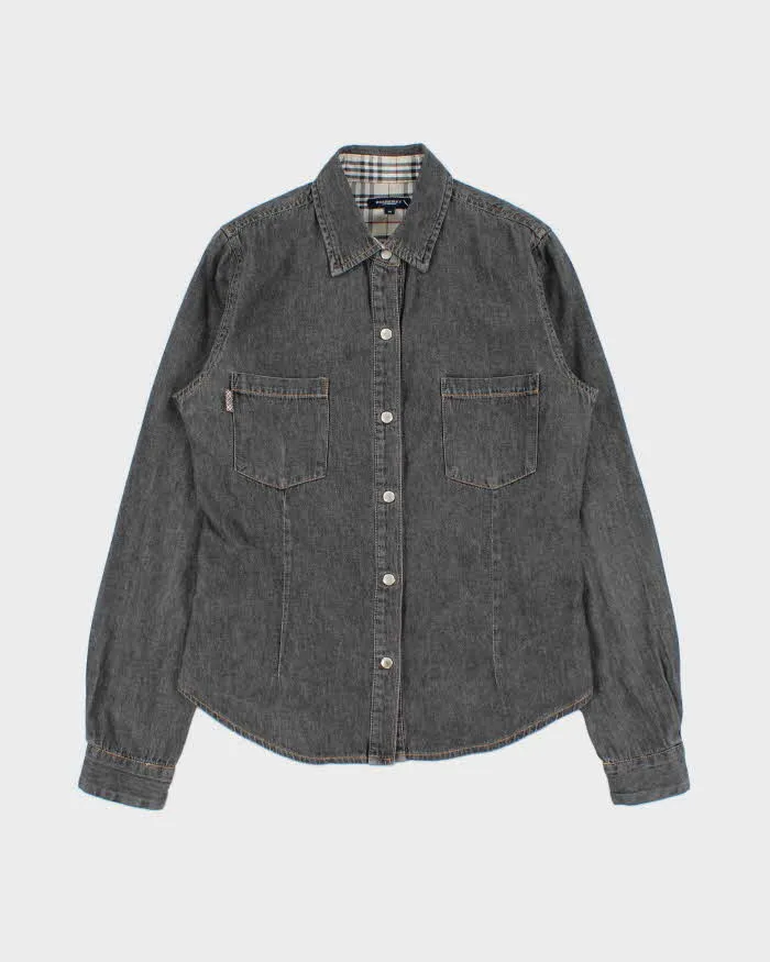 Vintage Y2K 00s Burberry Women's Snap Button Denim Long Sleeve Shirt - M sold by Rokit