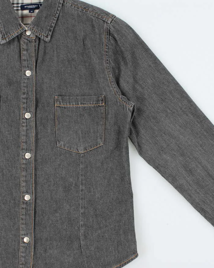 Vintage Y2K 00s Burberry Women's Snap Button Denim Long Sleeve Shirt - M sold by Rokit product image thumbnail 3