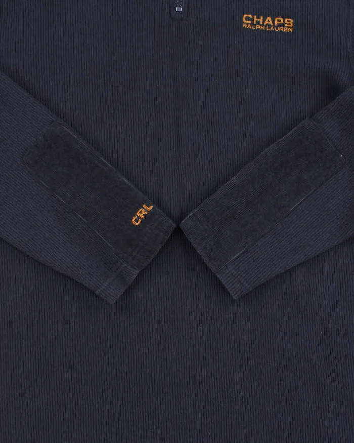 Vintage Chaps Ralph Lauren Ribbed Corduroy Oversized Quarter-Zip Sweatshirt - M sold by Rokit product image thumbnail 4