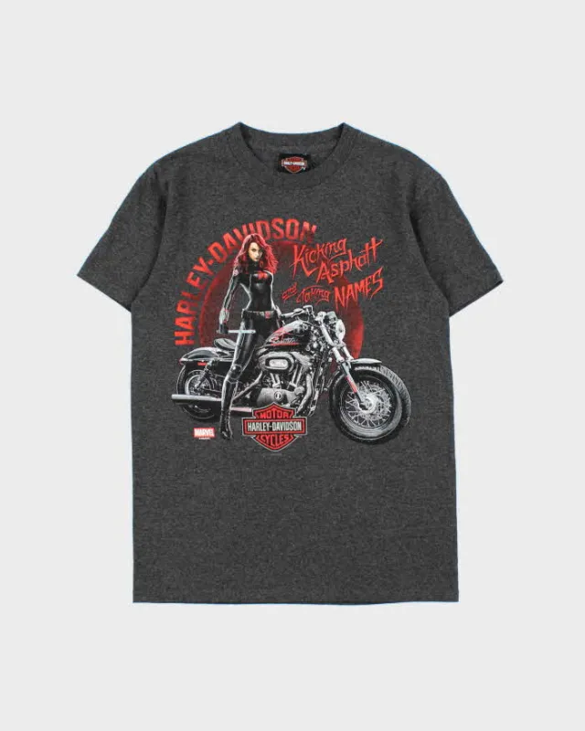 Vintage Harley Davidson x Marvel Edmonton Alberta Crewneck T-Shirt - S made by Harley-Davidson