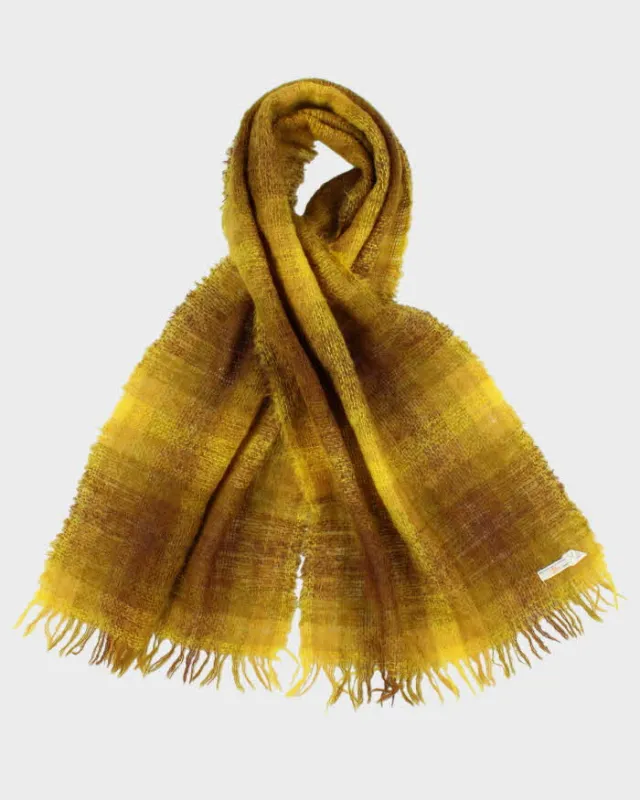 Vintage 1970s HBC The Bay Scottish Made Large Plaid Mohair & Wool Blend Fringed Scarf sold by Rokit