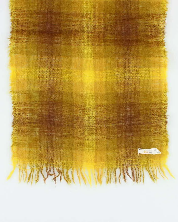 Vintage 1970s HBC The Bay Scottish Made Large Plaid Mohair & Wool Blend Fringed Scarf sold by Rokit product image thumbnail 5