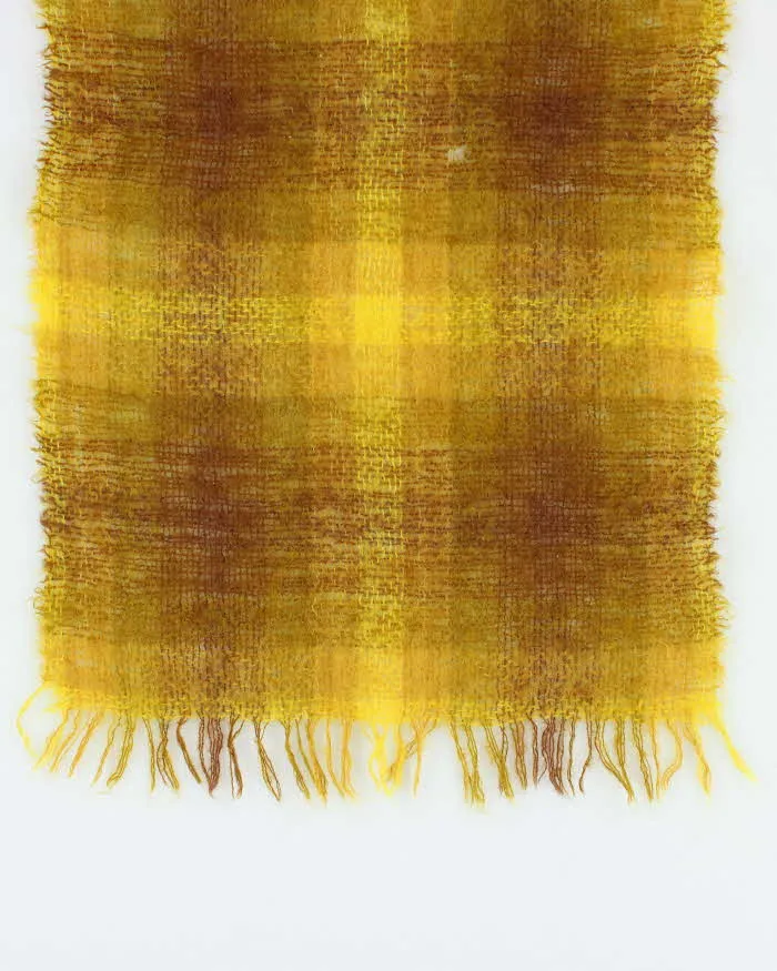 Vintage 1970s HBC The Bay Scottish Made Large Plaid Mohair & Wool Blend Fringed Scarf sold by Rokit product image thumbnail 4