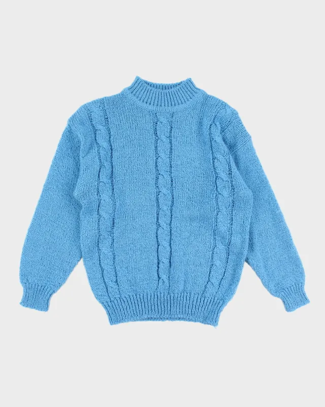 Women's Vintage Blue Knit Jumper - M sold by Rokit