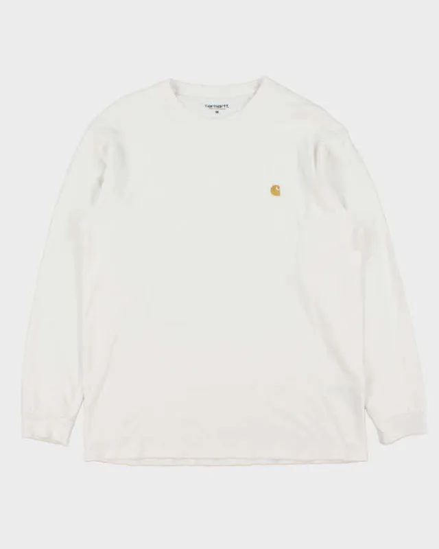 Vintage Carhartt Embroidered Logo Long Sleeve Crewneck T-Shirt - M sold by Rokit
