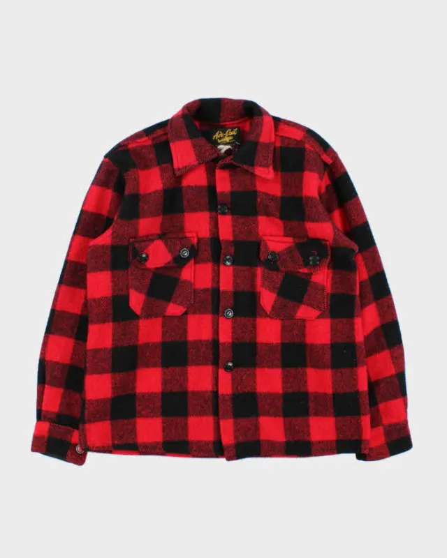 Vintage 1970s Air Crest Buffalo Plaid Wool Workwear Shirt - XS sold by Rokit