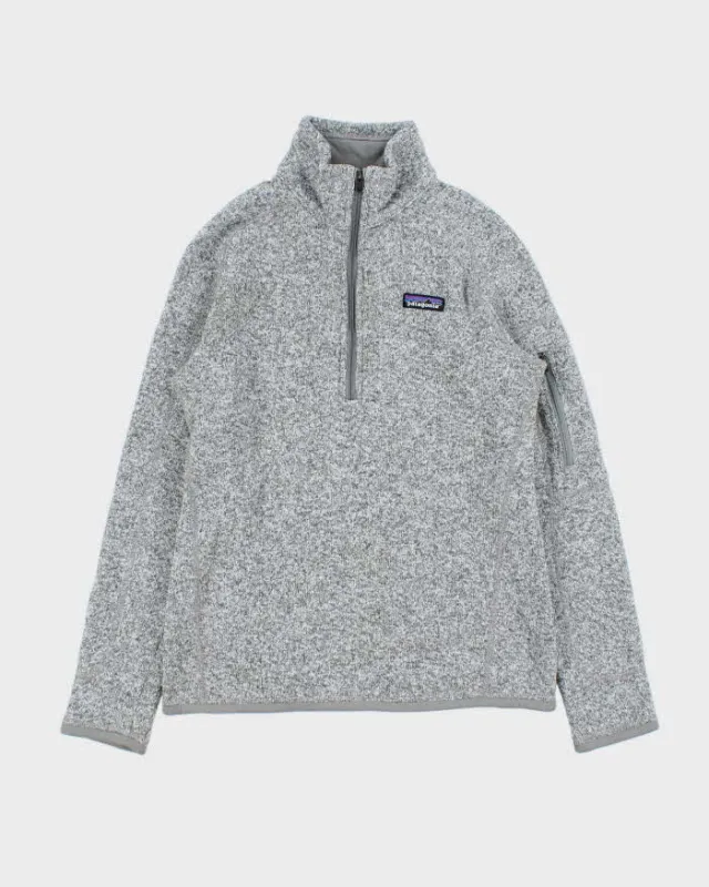 Vintage Patagonia Women's Marl Grey Quarter-Zip Fleece - S sold by Rokit