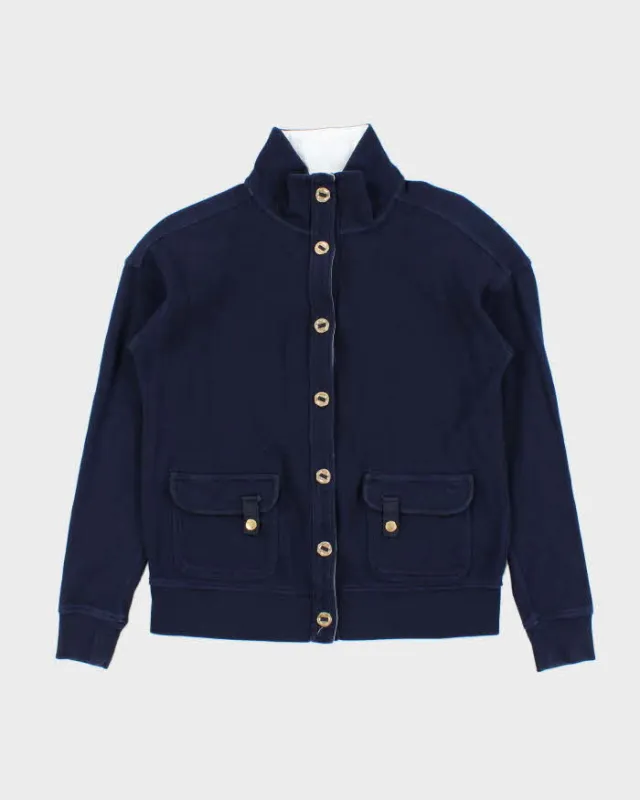 Vintage Y2K 00s Lauren Ralph Lauren Women's Navy Button Up Sweatshirt - M sold by Rokit
