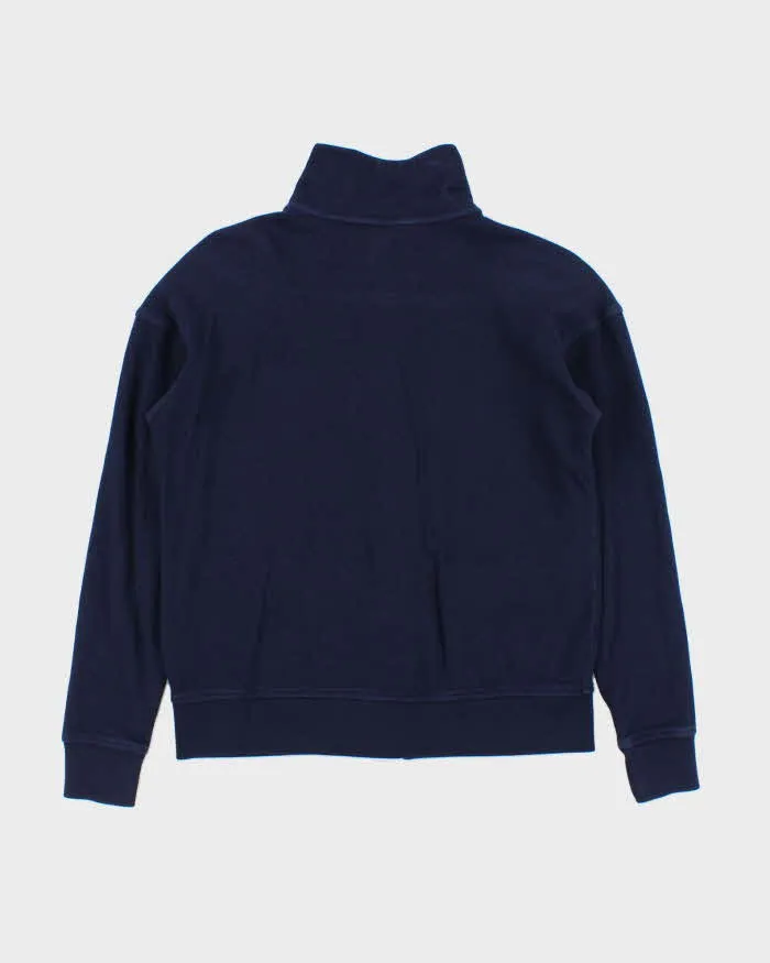 Vintage Y2K 00s Lauren Ralph Lauren Women's Navy Button Up Sweatshirt - M sold by Rokit product image thumbnail 2