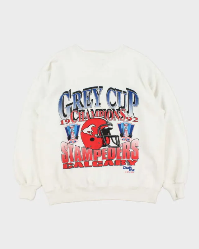 Vintage 1992 Chalk Line Calgary Stampeders Grey Cup Champions Stinky's Sports Bar Crewneck Sweatshirt - M sold by Rokit