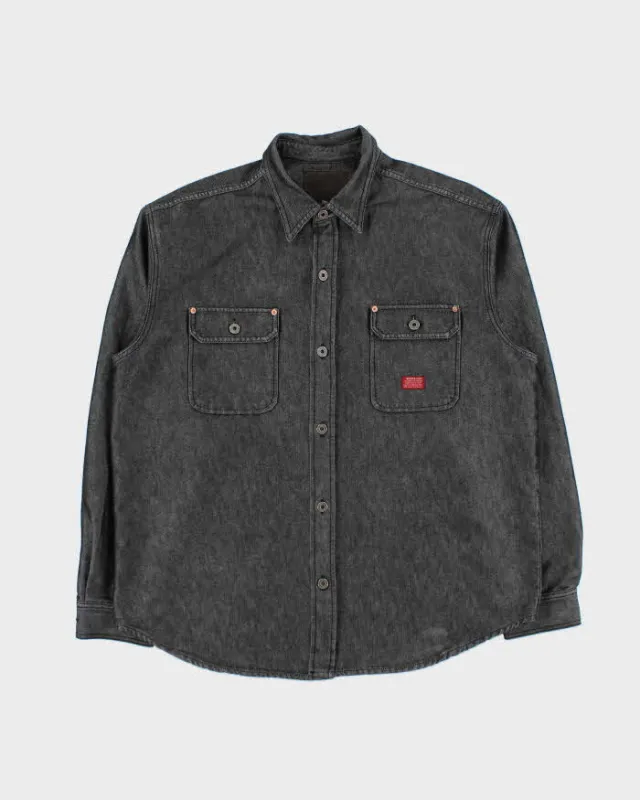 Vintage 1990s Guess USA Metallic Raw Denim Over-Shirt - 4XL made by Guess
