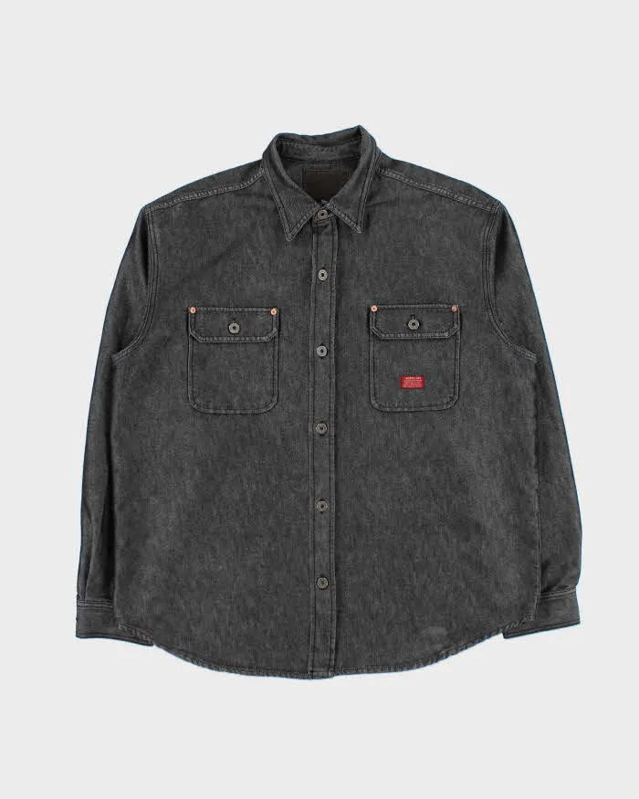 Vintage 1990s Guess USA Metallic Raw Denim Over-Shirt - 4XL sold by Rokit