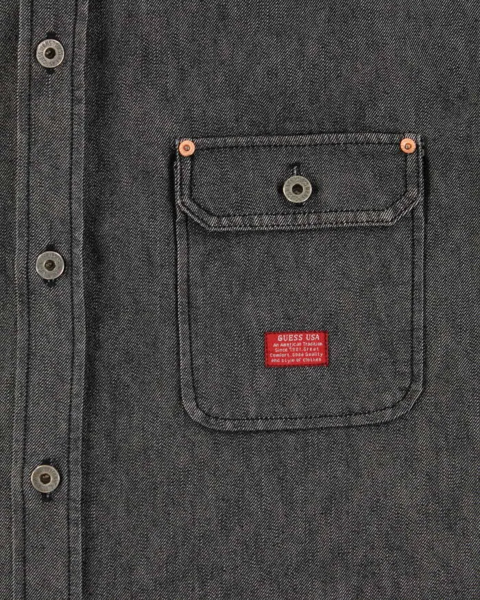 Vintage 1990s Guess USA Metallic Raw Denim Over-Shirt - 4XL sold by Rokit product image thumbnail 4